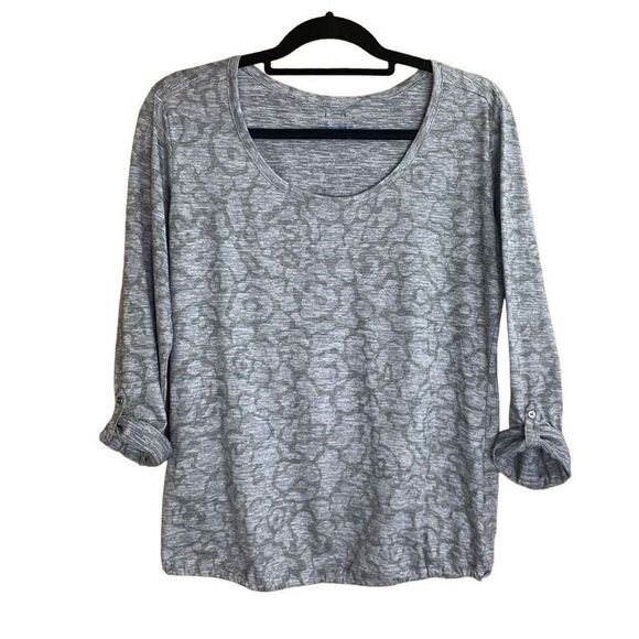 Columbia Sportswear Gray Tonal Long Sleeve Drawstring Hem Top Size M - Picture 1 of 9
